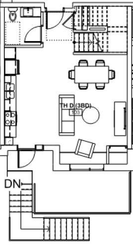 Floor plan for 3 beds, 1.5 baths, 1396 sqft
